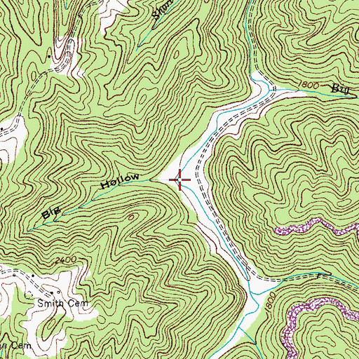 Topographic Map of Big Branch, VA