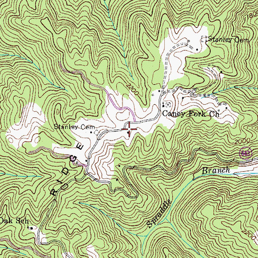 Topographic Map of Big Oak School (historical), VA