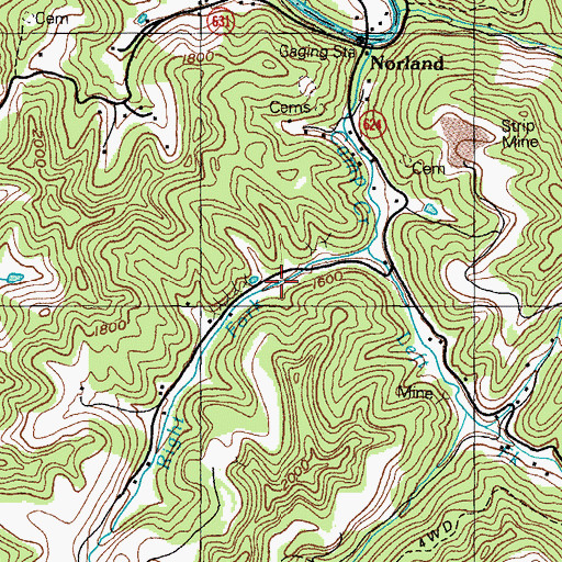 Topographic Map of Camp Creek School (historical), VA