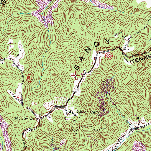 Topographic Map of Cherry Knob School (historical), VA