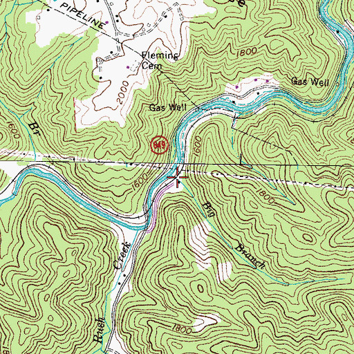 Topographic Map of Cherrytree Hollow, VA