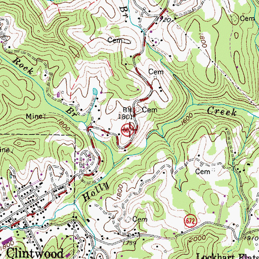 Topographic Map of Clintwood Elementary School, VA