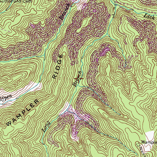 Topographic Map of Debusk (historical), VA