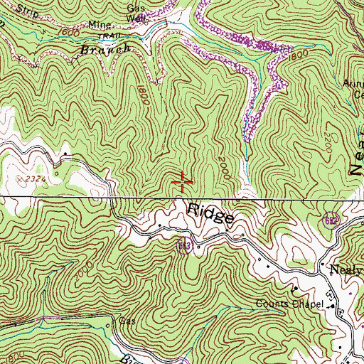 Topographic Map of Dickenson County, VA