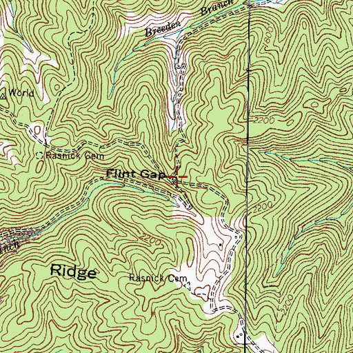Topographic Map of Flint Gap School (historical), VA