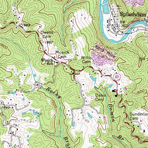 Topographic Map of Hill School (historical), VA