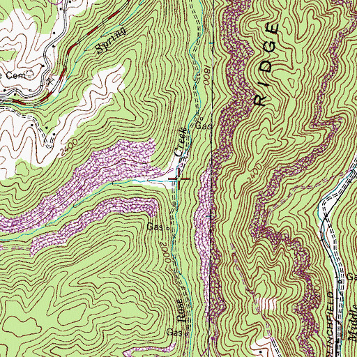 Topographic Map of House Branch, VA