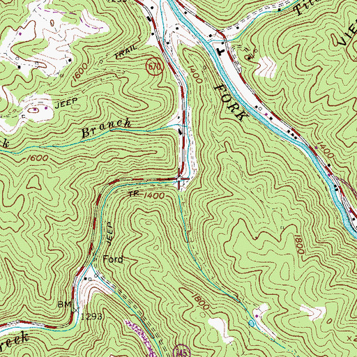 Topographic Map of Hurricane Branch, VA