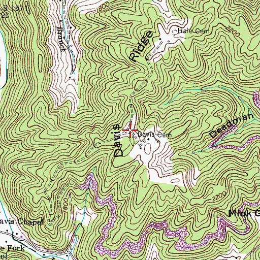 Topographic Map of Ibex (historical), VA