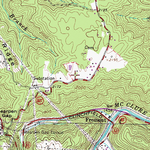 Topographic Map of Kerr School (historical), VA