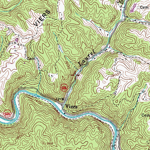 Topographic Map of Laurel Branch School (historical), VA