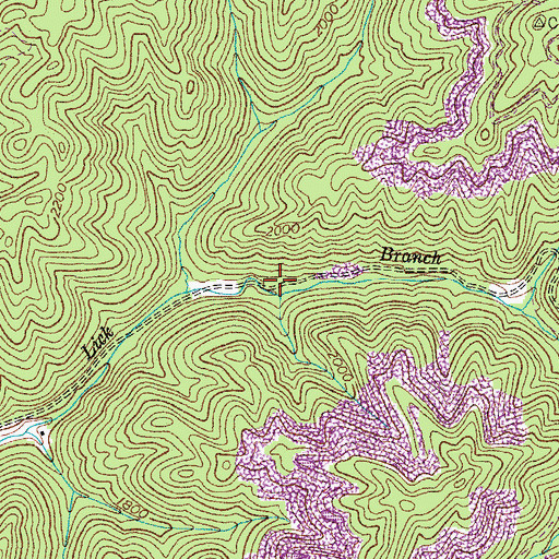 Topographic Map of Lick Branch School (historical), VA