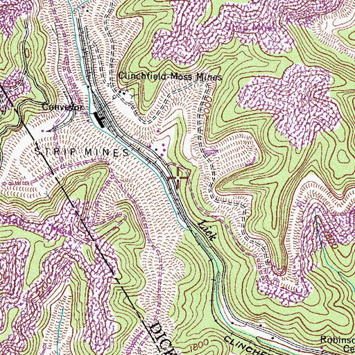 Topographic Map of Lick Fork School (historical), VA