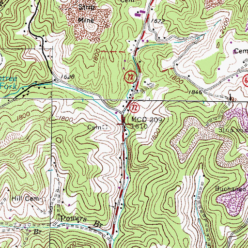 Topographic Map of Longfork, VA