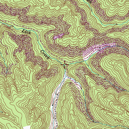 Topographic Map of Manns Branch, VA
