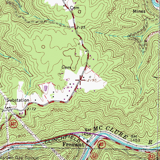 Topographic Map of Millard, VA
