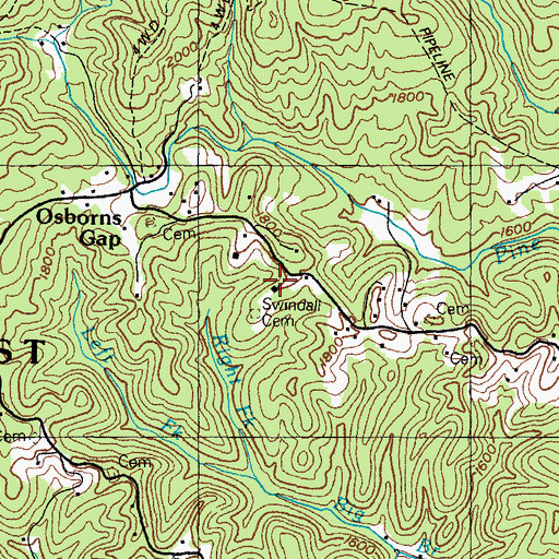 Topographic Map of Osborn Gap School (historical), VA