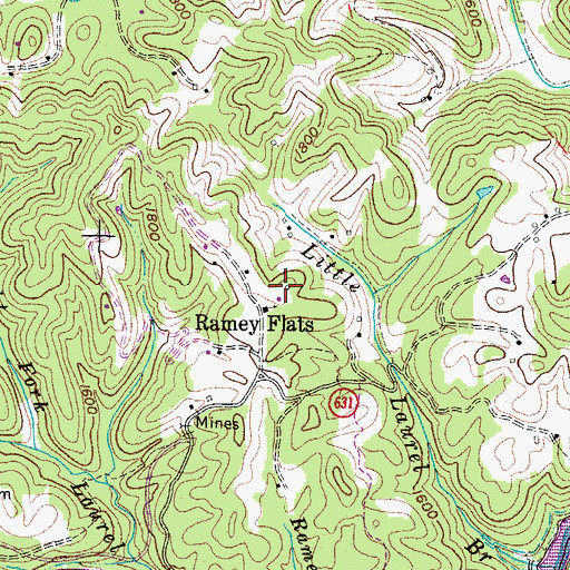 Topographic Map of Rainy Flat School (historical), VA