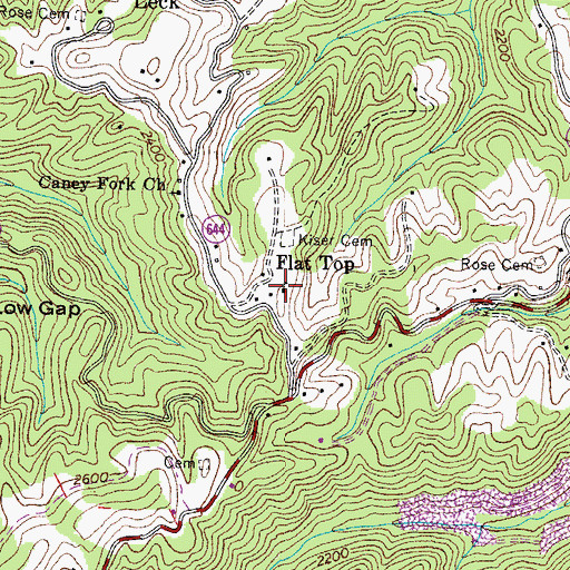 Topographic Map of Rose Hill School (historical), VA