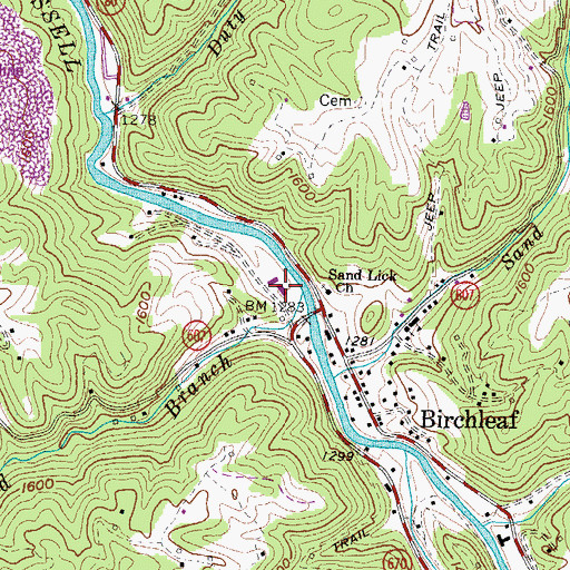Topographic Map of Sandlick Elementary School, VA