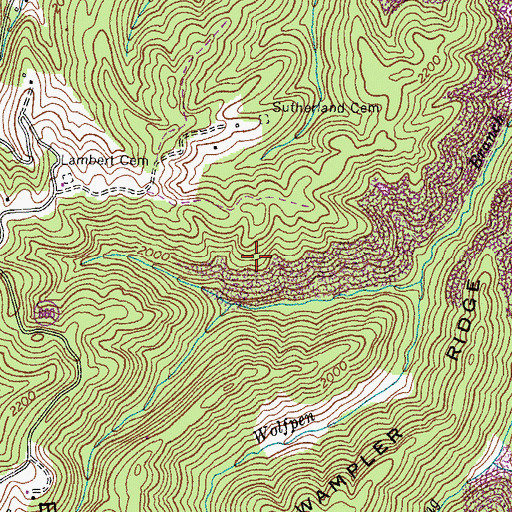 Topographic Map of Spring Branch, VA