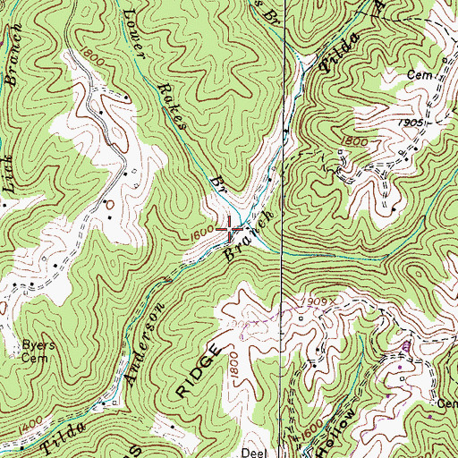 Topographic Map of Tilda Anderson School (historical), VA