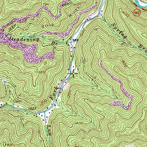 Topographic Map of Bear Hollow, VA