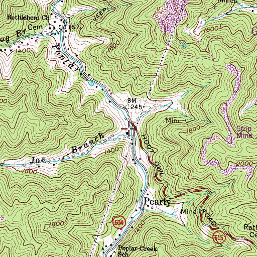 Topographic Map of Cantrell Cemetery, VA