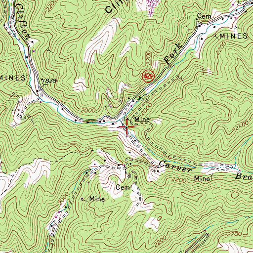 Topographic Map of Clifton School (historical), VA