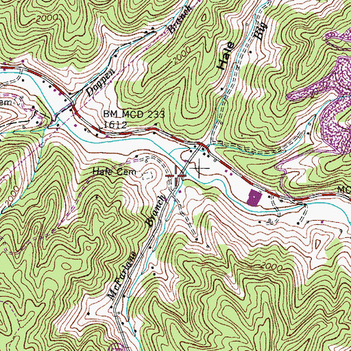 Topographic Map of Hale School (historical), VA