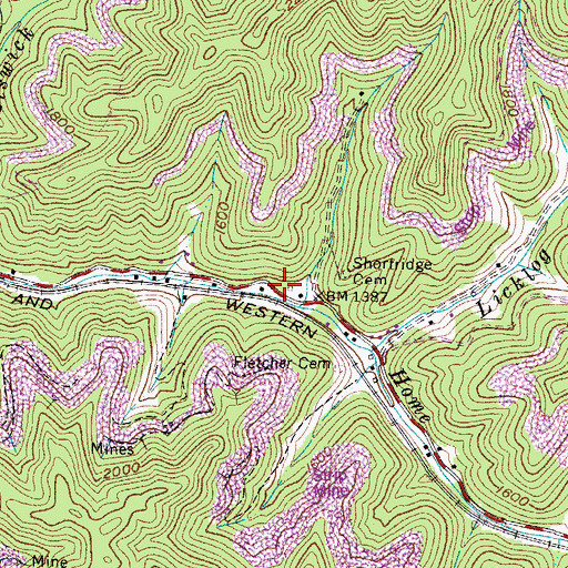 Topographic Map of Home Creek School (historical), VA