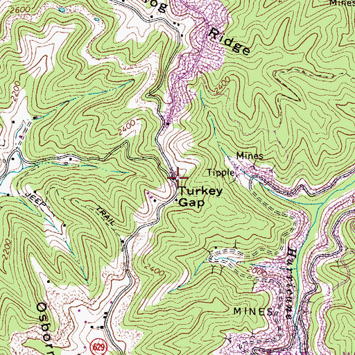 Topographic Map of Horn, VA