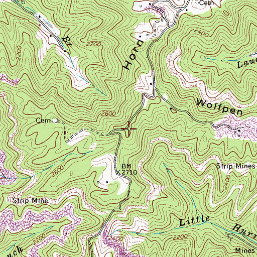 Topographic Map of Horn Mountain School (historical), VA