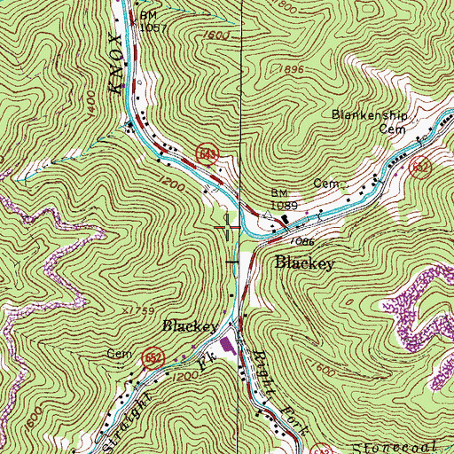 Topographic Map of Hurley Elementary - Middle School, VA
