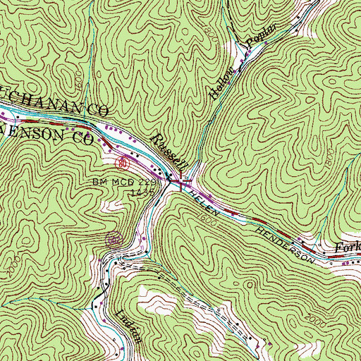 Topographic Map of Indian (historical), VA