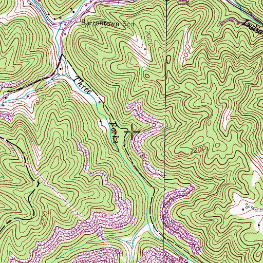 Topographic Map of Indian Creek School (historical), VA