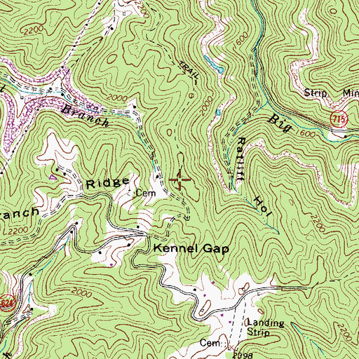 Topographic Map of Keen Mountain School (historical), VA