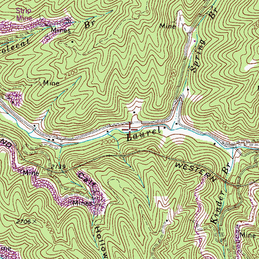 Topographic Map of Laurel School (historical), VA