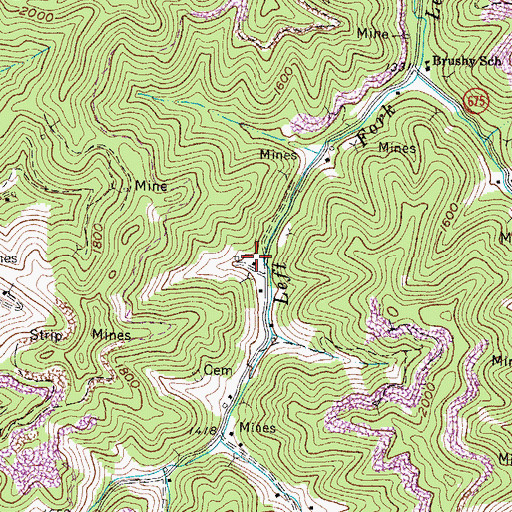 Topographic Map of Left Fork School (historical), VA