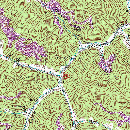 Topographic Map of Pawpaw School (historical), VA