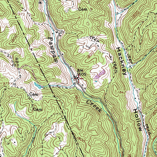 Topographic Map of Pawpaw School (historical), VA