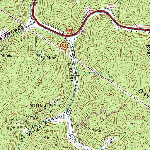 Topographic Map of Rocky Flat School (historical), VA