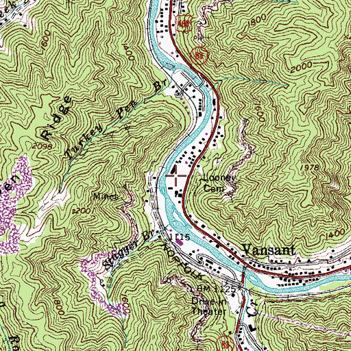 Topographic Map of Vansant Elementary School (historical), VA
