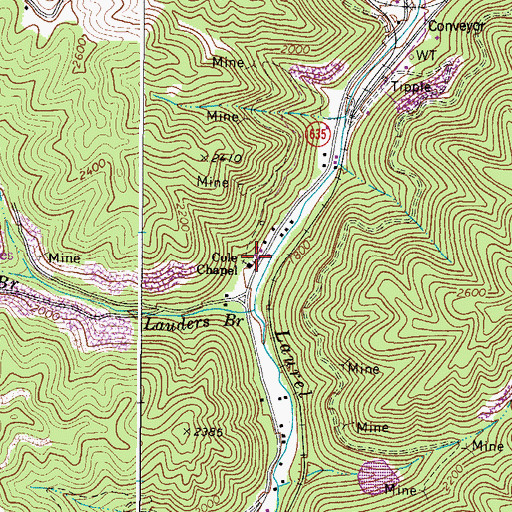 Topographic Map of Whitewood School (historical), VA