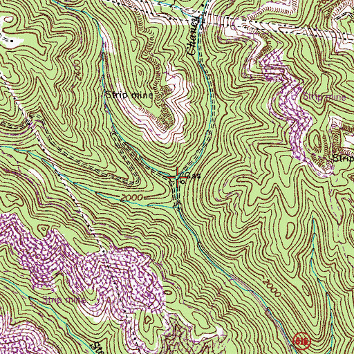 Topographic Map of Anderson Creek, VA