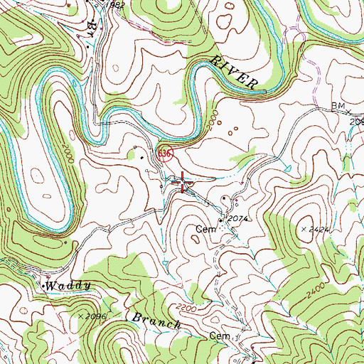Topographic Map of Barrett Chapel (historical), VA