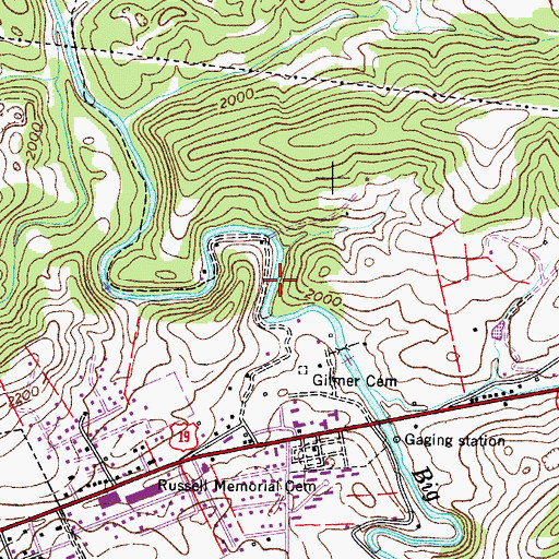 Topographic Map of Big Cedar Mill (historical), VA