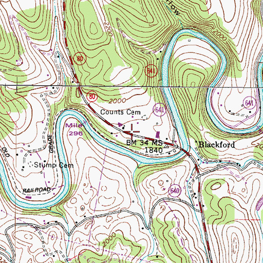 Topographic Map of Blackford Elementary School (historical), VA
