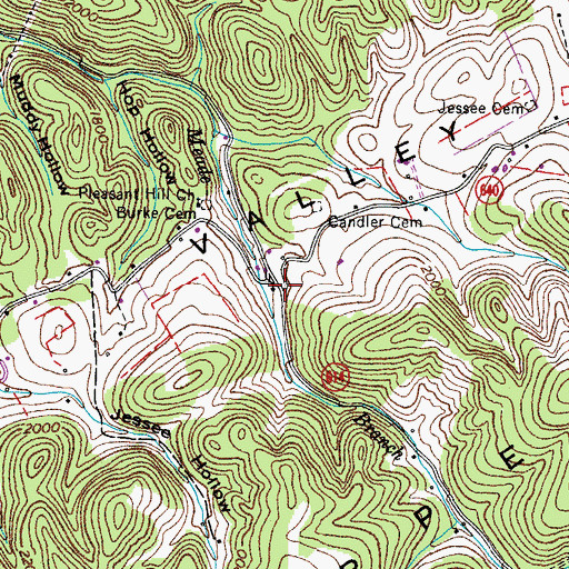 Topographic Map of Candler, VA