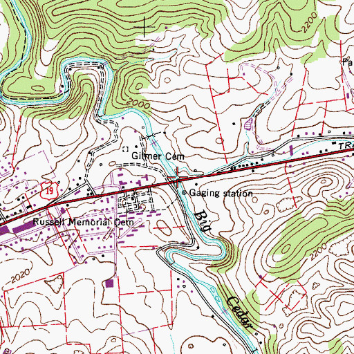 Topographic Map of Charles Hayes Gilmer Bridge, VA